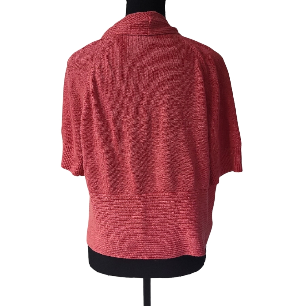 EUC Relativity women's hot coral metallic cover shirt cape, XL - Picture 3 of 7